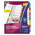 Avery Dennison Avery, CUSTOMIZABLE TOC READY INDEX MULTICOLOR DIVIDERS, 1-12, LETTER 11843